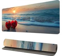 Alfombrilla Ratón XXL Playa Flor, Tapete Rato XXL, Alfombrillas Raton 40x80cm, Alfombrilla Ratón Gaming, Almohadilla Raton, Protector Mesa Escritorio, Mouse Pad Gamer, para Oficinas/Hogares -45982