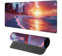 Alfombrilla Ratón XXL Sunset, Alfombrilla Escritorio 1600x800x3mm Ciudad, Mousepad Gaming con Base de Goma Antideslizante, Protector Escritorio, Desk Mat con Bordes Cosidos, Accesorios Gaming X-9436