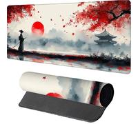 Alfombrilla Ratón XXL Vista, JapóN Alfombrilla Escritorio 1000x500x3mm, Protector Escritorio con Base de Goma Antideslizante, Desk Mat, Mousepad Gaming con Bordes Cosidos, Accesorios Gaming PC, D-1809