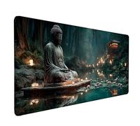 Alfombrilla Ratón Zen Alfombrilla Ratón XXL 600 x 300 mm, Mouse Pad Loto Mousepad con Base de Goma Antideslizante, Impermeable Tapete Escritorio Accesorios Gaming para Gamers, PC, Regalo -lsy2603TP