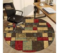 Alfombrilla redonda de madera dura para silla de oficina, 110 cm, antideslizante, antideslizante, multiusos, para uso doméstico y oficina