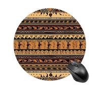 Alfombrilla redonda para mouse de estilo bohemio con patrón africano tradicional para laptop, alfombrilla de mouse para juegos pequeños con base de goma antideslizante, diseño personalizado