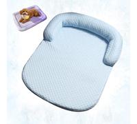 Alfombrilla Refrescante de Gel para Perros y Gatos, Colchoneta Transpirable No Tóxica para Dormir, Cama Auto Refrescante Lavable con Base Antideslizante para Jaula, Sofá y Coche (Blue,45*35cm)