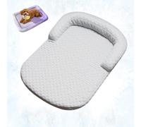 Alfombrilla Refrescante de Gel para Perros y Gatos, Colchoneta Transpirable No Tóxica para Dormir, Cama Auto Refrescante Lavable con Base Antideslizante para Jaula, Sofá y Coche (Silver,55*40cm)