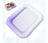 Alfombrilla Refrescante de Gel para Perros y Gatos, Colchoneta Transpirable No Tóxica para Dormir, Cama Auto Refrescante Lavable con Base Antideslizante para Jaula, Sofá y Coche (Purple,60*50cm)
