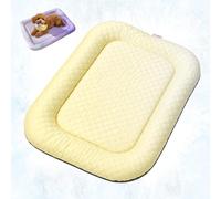 Alfombrilla Refrescante de Gel para Perros y Gatos, Colchoneta Transpirable No Tóxica para Dormir, Cama Auto Refrescante Lavable con Base Antideslizante para Jaula, Sofá y Coche (Yellow,40*30cm)