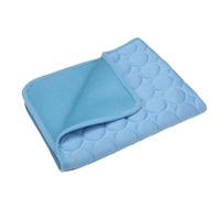 Alfombrilla Refrescante para Mascotas Ice Silk, Antideslizante Y Lavable, Ideal para Perros Y Gatos Que Buscan Relajación En Verano. Blue S-50X40