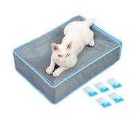 Alfombrilla refrescante para perro, con 5 paquetes de hielo de 20.3 x 15 x 5.5 pulgadas, cama plegable lavable, alfombrilla de refrigeración para gatos, para cachorros, gatos, jaula de viaje en