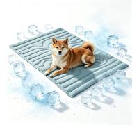 Alfombrilla refrescante para perros y manta refrescante - Antideslizante, lavable, plegable - Tallas S/M/L/XL - Refresca en verano - para coche, jardín, viaje, hogar y viajes - para perro y gato (azul