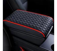 Alfombrilla Reposabrazos De Coche para Ford Ranger Wildtrak 2016-2025, Almohadilla Reposabrazo Consola Central Coderas Antideslizante Decoración Accesorios,A/Black Red