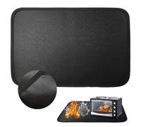 Alfombrilla Resistente Al Calor, 60 X 40 cm Alfombrilla Resistente Al Calor para Freidora de Aire, Fuego de Silicona de Base Ignífuga para Freidoras, Hornos, Microondas, Parrillas Exteriores, Negro
