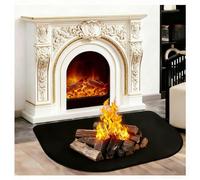 Alfombrilla Resistente al Calor Hasta 1000 °C para Chimeneas, 80 x 50 cm, Cubierta Ignífuga y Antichispas, Protección del Suelo Contra Chispas y Brasas para Madera y Parqué (Negro)