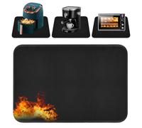 Alfombrilla Resistente al Calor para Freidora de Aire 60 x 80 cm, Alfombrilla Ignífuga y Resistente al Calor, Base Resistente al Calor, Base Ignífuga para Cafetera, Hornos, Microondas (Negro)
