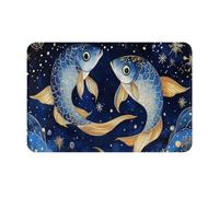 Alfombrilla Resistente Alfombra Ducha Tema De La Constelación Piscis Fondo Oscuro Lavable Alfombra Interior De Bienvenida para Decorativa Pasillo Puerta 40X60Cm