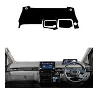 Alfombrilla Salpicadero para Hyundai Staria New H1 2021 2022 2023 2024 2025 Cubierta para Tablero Automóvil Consola Central Protector Alfombra Tapete Parasol(Black RHD)