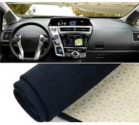 Alfombrilla Salpicadero para Toyota para Prius V para Plus para Alpha para Hybrid 2012-2017 2018 2019 Cubierta para Tablero Automóvil Almohadilla para Parasol Cubierta Salpicadero(B LHD Black)