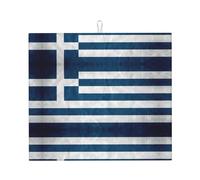 Alfombrilla Secado para Platos Impresión De La Bandera Griega Escurridor Estera De Secado Lavables Imprimir Tapete Escurridor, para Tazas, Platos, Ollas Y Sartenes, 41x46cm