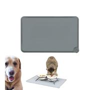 Alfombrilla Silicona 55x38cm Perro Gato, Tapete Comedero Extra Grande Impermeable, Antideslizante, Borde Alto, Lavable Lavavajillas, BPA Free, Protección Suelo, Talla L (Gris, 55×38×1cm)