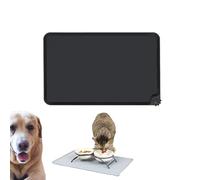 Alfombrilla Silicona 55x38cm Perro Gato, Tapete Comedero Extra Grande Impermeable, Antideslizante, Borde Alto, Lavable Lavavajillas, BPA Free, Protección Suelo, Talla L (Negro, 48×30×1cm)