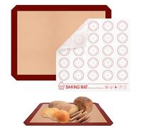 Alfombrilla Silicona Hornear 2 Piezas, Reutilizables Antideslizantes Tapetes Hornear, Lámina Horno para Macarrones Galletas Pasteles Pizza Pan