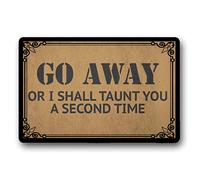 Alfombrilla Suave Alfombra Interior De Bienvenida Vete O Me Burlaré De Ti Una Segunda Vez. Divertido Antideslizante Alfombra Exterior para Interior Oficina Baño 40X60Cm