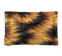 Alfombrilla suave para cama de perro con textura de piel de tigre, ojos rosados, lavable a máquina, con parte inferior antideslizante para dormir de perro, 36 x 24 pulgadas
