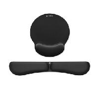 ALFOMBRILLA Y REPOSAMUÑECAS PARA RATON Y TECLADO SUBBLIM NEGRO SUBMP-04E020