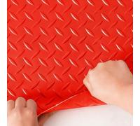 AlfombrilladeGomaporMetros,AlfombrillaparaSuelodeGarajeRolloPatrón,Protectora,Antideslizante,paraSótano,Taller,Garaje(Color:Red,Size:100x600cm,Thickness:1.6mm)