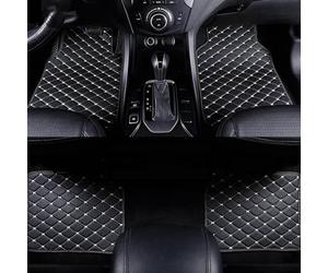 Alfombrillas A Medida para Lamborghini Reventon Coupe 2008 2009 - Juego De Alfombrillas Resistentes, Impermeables Y Antideslizantes,Black-Beige