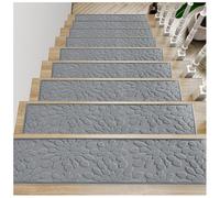 Alfombrillas antideslizantes para escaleras, 75 x 26 cm, con respaldo de goma, para interiores, para niños, antideslizantes, seguras y para escalas