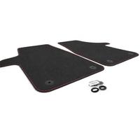 Alfombrillas aptas para VW T5 T6 T6.1 Bus Multivan California terciopelo costuras rojas