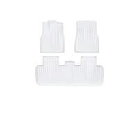 Alfombrillas Auto para Tesla para Modelo Y para Juniper 2025-2026 Recubrimiento Completo Impermeable Antideslizante TPE Almohadilla Pie Blanca(3PCS)