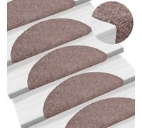 Alfombrillas autoadhesivas para alfombras de infrarrojos, 5 unidades, color marrón claro (56 x 17 cm), antideslizantes, reducen el ruido, lavables a máquina, decoración de interiores para pasillos y