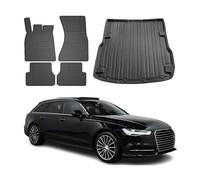 Alfombrillas & Bandeja Maletero Juego Compatible con Audi A6 C7 Avant Allroad 2011-2018 Goma 5X