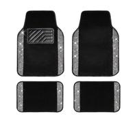 Alfombrillas brillantes para coche, almohadilla de talón de PVC antideslizante 3D | 4 piezas de alfombras de diamantes de imitación brillantes con purpurina | Impermeable universal para automóvil, SUV