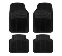 Alfombrillas Coche Alfombrillas Negras De Goma para Coche Recortables Juego 4 Piezas Universales Duraderas Y Antideslizantes (2 Delanteras 2 Traseras)(Rayados)