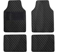 Alfombrillas Coche Cuero para Mercedes C-Class W205 2014-2021, 4 Piezas Alfombras Todo Clima Delanteras Traseros Moquetas Antideslizantes Impermeables Suelo Protectoras,A/Black