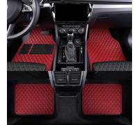 Alfombrillas Coche Cuero para Renault Symbioz E Tech Full Hybrid 2024-2025, 4 Piezas Alfombras Todo Clima Delanteras Traseros Moquetas Antideslizantes Impermeables Suelo Protectoras, B/Red