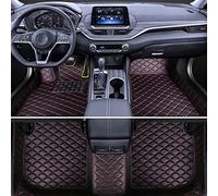 Alfombrillas Coche De Cuero para Hyundai Santa Fe 2019-2022 (LHD),Alfombras Personalizadas Impermeable Completamente Rodeado Automovil Alfombras ProteccióN,C/Black and Red