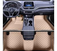 Alfombrillas Coche De Cuero para Hyundai Santa Fe 2019-2022 (LHD),Alfombras Personalizadas Impermeable Completamente Rodeado Automovil Alfombras ProteccióN,F/Beige