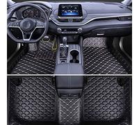 Alfombrillas Coche De Cuero para Hyundai Santa Fe 2019-2022 (LHD),Alfombras Personalizadas Impermeable Completamente Rodeado Automovil Alfombras ProteccióN,B/Black and Beige