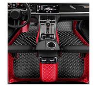 Alfombrillas Coche Moqueta para Alfa para Romeo para Giulia 2015-2021 Accesorios Interiores Alfombrilla Cuero Artificial para El Suelo del Coche(Red Black)