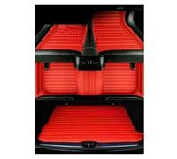 Alfombrillas Coche para Citroen para C5 2007-2012 automóvil Alfombrilla de Cuero Artificial Personalizada para el Piso del automóvil(Red 4 PCS)