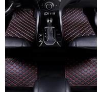 Alfombrillas Coche para Jeep Wrangler Rubicon ab2018-, Suelo Antideslizantes e Impermeable Alfombras Delanteras e traseras Cuero,Black-Red