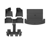 Alfombrillas compatibles con Hyundai Santa Fe 6/7 plazas (no híbridas) 2024-2026 Alfombrilla Compatible With maletero revestimiento de carga TPE Compatible With pies 3D Timón izquierdo NEGRO(LHD 5PCS)