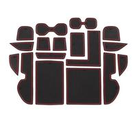 Alfombrillas Consola Central para CRV CR-V 2023+ Alfombrillas Antideslizantes para Interior Coche con Ranura para Puerta Goma para Posavasos(Rdh-Red)