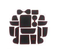 Alfombrillas Consola Central para VEZEL HR-V 2021-2022 Alfombrilla Ranura Puerta Antideslizante Almohadilla con Surcos Alfombrillas Antideslizantes Posavasos Goma Interior Coche(Rosso)