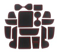 Alfombrillas Consola Central para Vezel HR-V 2021 2022 HRV Posavasos Goma para con Ranura Puerta Alfombrillas Antideslizante para Tazas Almohadillas Antideslizantes Accesorios(Lhd-Red)