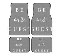 Alfombrillas de baño para Coche, Estilo rústico Gris Be Our Guest, de Estilo rústico, de Ajuste Universal, para Coche, SUV, camión, Juego de 4 Unidades