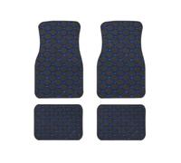 Alfombrillas De Coche Alfombrillas De Piel Sintética De Tamaño Universal Para Ford Para Focus MK2 Para Edge Para Explorer Ecosport Escape(Black Blue 4 Piece)